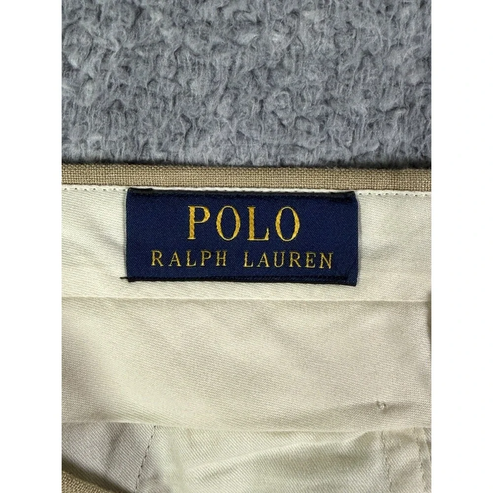 Polo Ralph Lauren 36x30 Tan 100% Linen Mens Dress Pants Trousers Made In Italy
